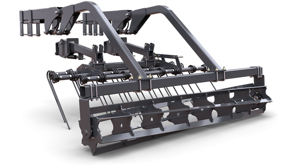 3-bar coil tine harrow with rolling basket