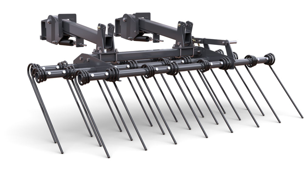 Coil tine harrow