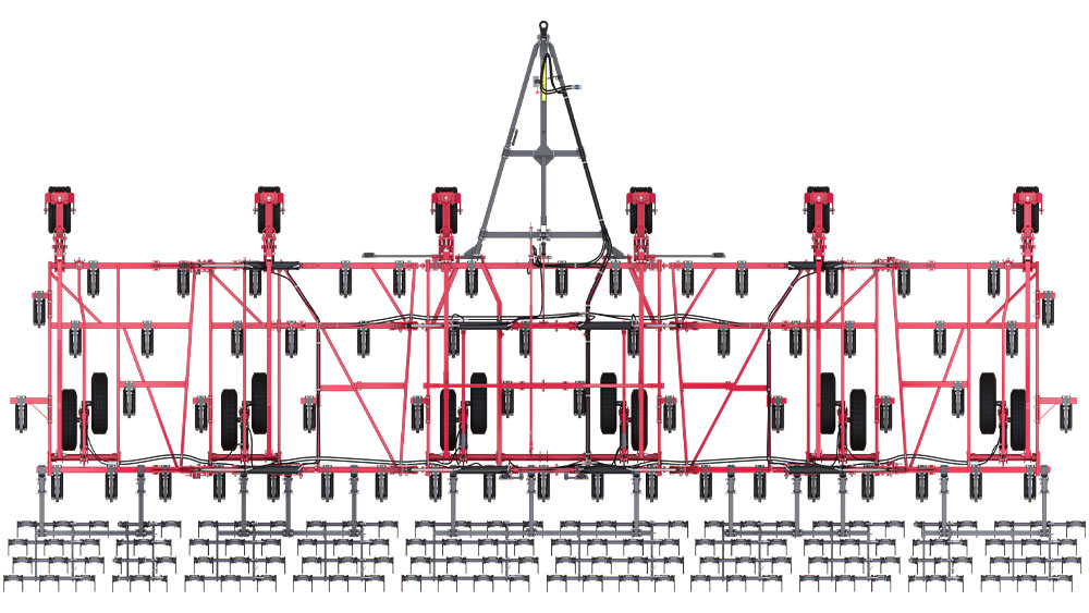 Illustration of the Wil-Rich 2500 Chisel Plow from above